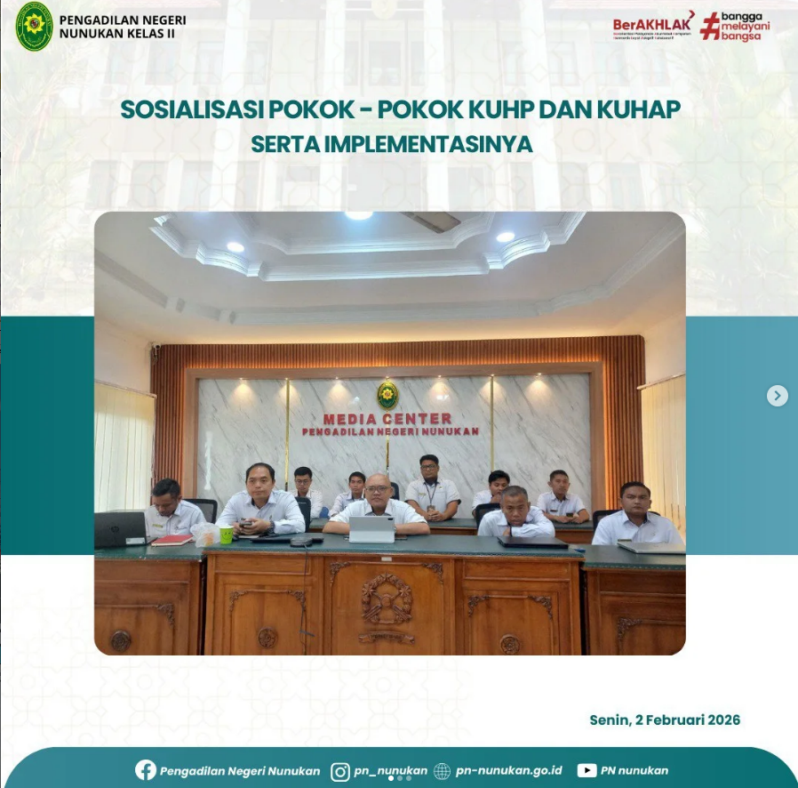 Sosialisasi Pokok-Pokok KUHP dan KUHAP serta Impelementasinya