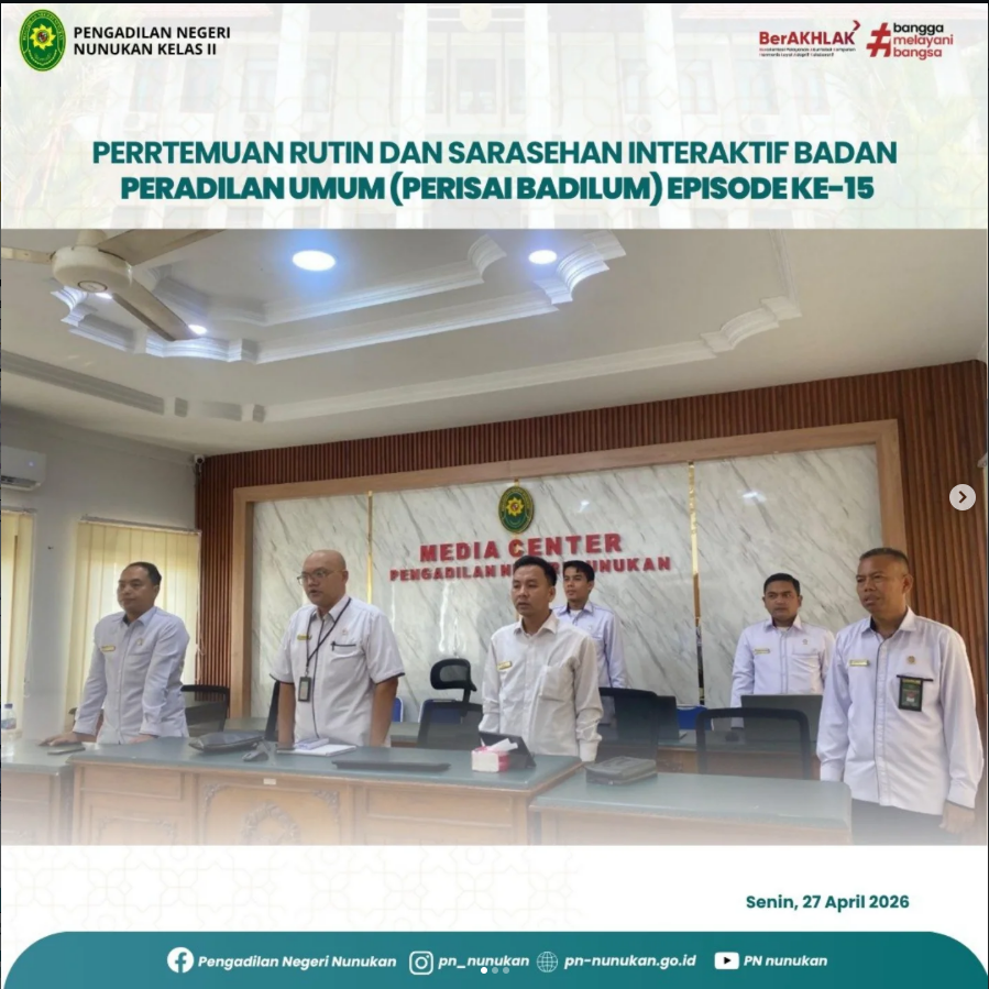  Pertemuan Rutin dan Sarasehan Interaktif Badan Peradilan Umum (Perisai Badilum) Episode Ke – 14