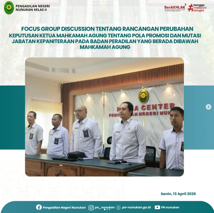 Focus Group Discussion tentang rancangan perubahan keputusan Ketua Mahkamah Agung tentang Pola Promosi dan Mutasi Jabatan Kepaniteraan Pada Badan Peradilan yang Berada di Bawah Mahkamah Agung