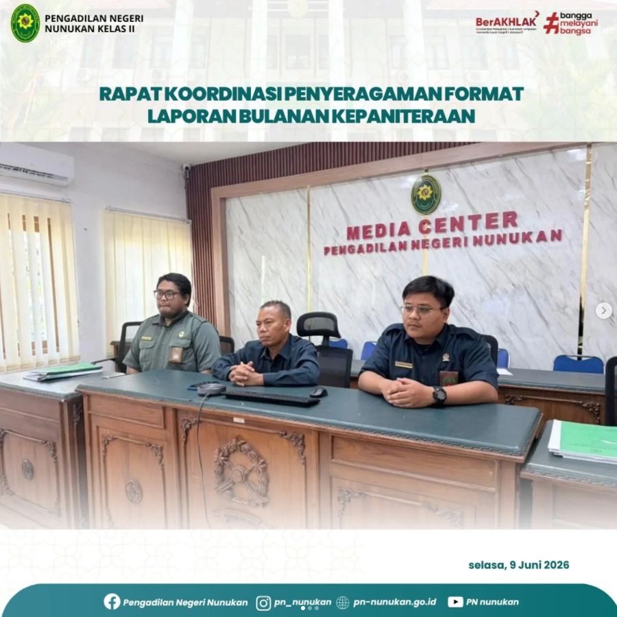 Rapat Koordinasi Penyeragaman Format Laporan Bulanan Kepaniteraan yang diselenggarakan oleh Pengadilan Tinggi Kalimantan Utara secara daring