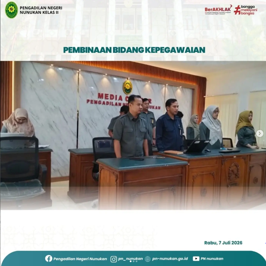 Pembinaan Bidang Kepegawaian yang diselenggarakan oleh Badan Urusan Administrasi Mahkamah Agung Republik Indonesia